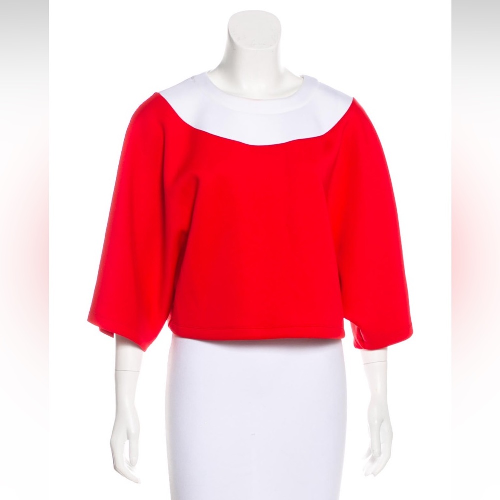 Bottega Veneta red and white batwing cropped top 44 8